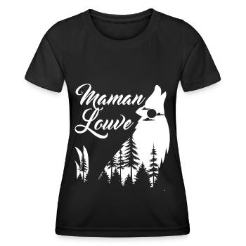 Maman louve 4 - T-shirt sport Femme - noir - Devant - AI Model Female 172 light (172cm)