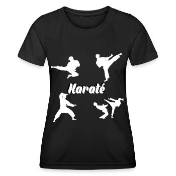 Karate - Frauen Funktions-T-Shirt - Schwarz - Vorne - AI Model Female 172 light (172cm)