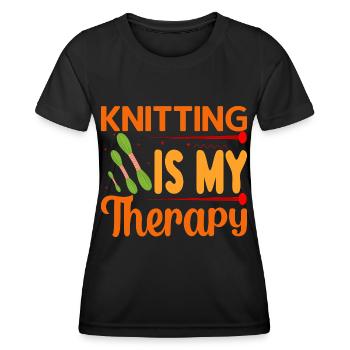 Knitting Sewing Tailor Crocheting - Women's Functional T-Shirt - black - Front - AI Model Female 172 light (172cm)