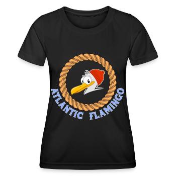 Atlantic Flamingo Funny Seagulls Design - Women's Functional T-Shirt - black - Front - AI Model Female 172 light (172cm)