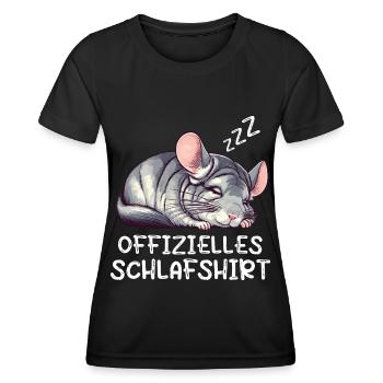 Offizielles Schlafshirt Chinchilla Chinchillas - Frauen Funktions-T-Shirt - Schwarz - Vorne - AI Model Female 172 light (172cm)