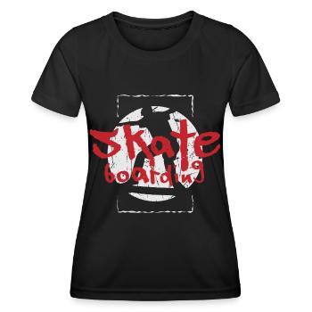 Skateboard Skater Skaten - Frauen Funktions-T-Shirt - Schwarz - Vorne - AI Model Female 172 light (172cm)