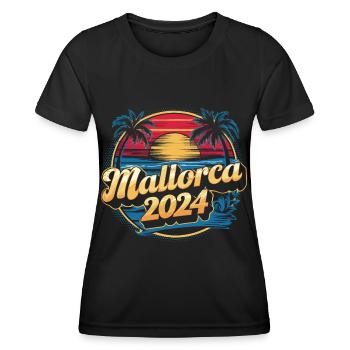 Majorque 2024 coucher de soleil - T-shirt sport Femme - noir - Devant - AI Model Female 172 light (172cm)