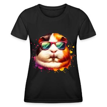 Meerschweinchen - Frauen Funktions-T-Shirt - Schwarz - Vorne - AI Model Female 172 light (172cm)
