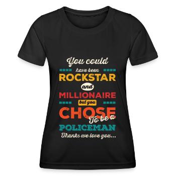 You Chose to be a Policeman - Women's Functional T-Shirt - black - Front - AI Model Female 172 light (172cm)