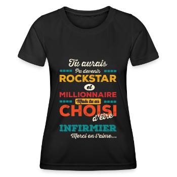Krankenschwester - Frauen Funktions-T-Shirt - Schwarz - Vorne - AI Model Female 172 light (172cm)