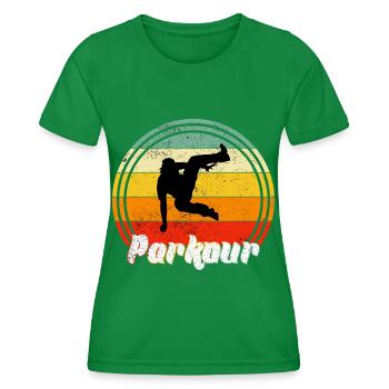 free running - Women's Functional T-Shirt - kelly green - Front - AI Model Female 172 dark (172cm)