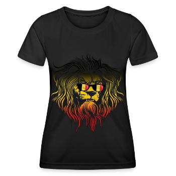 Belgien - Frauen Funktions-T-Shirt - Schwarz - Vorne - AI Model Female 172 light (172cm)