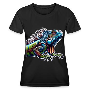 Iguane - T-shirt sport Femme - noir - Devant - AI Model Female 172 light (172cm)