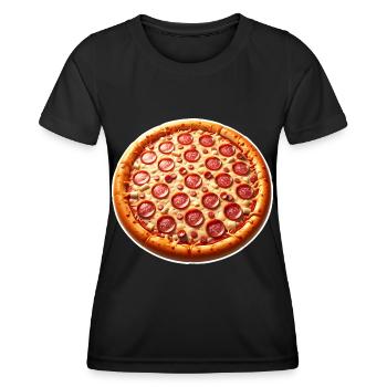 Pizza - Frauen Funktions-T-Shirt - Schwarz - Vorne - AI Model Female 172 light (172cm)