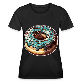 Donut - Frauen Funktions-T-Shirt - Schwarz - Vorne - AI Model Female 172 light (172cm)