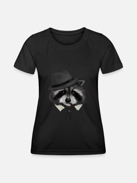 Raton laveur gangster mafia - T-shirt sport Femme - noir