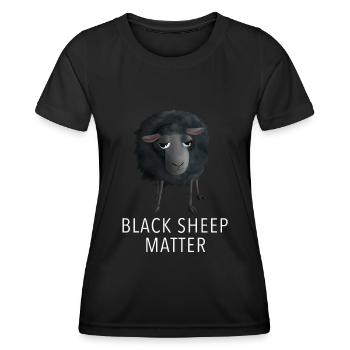 Süßes Schaf - Black Sheep Matter - Frauen Funktions-T-Shirt - Schwarz - Vorne - AI Model Female 172 light (172cm)