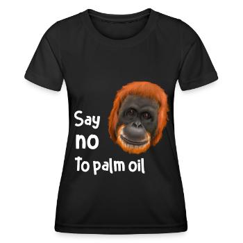 Monkey Ape Orang Utan - say no to palm oil - Women's Functional T-Shirt - black - Front - AI Model Female 172 light (172cm)