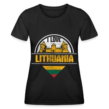 Lithuania Vilnius Europe - Women's Functional T-Shirt - black - Front - AI Model Female 172 light (172cm)