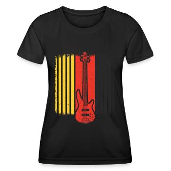 Guitare basse - T-shirt sport Femme - noir - Devant - AI Model Female 172 light (172cm)