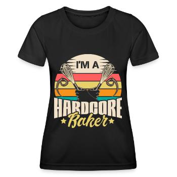 Cuisson Farine Amour Idée de cadeau - T-shirt sport Femme - noir - Devant - AI Model Female 172 light (172cm)