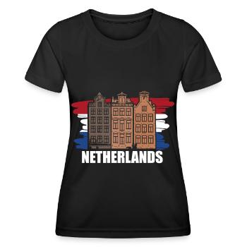 Netherlands Weed Pride Gift - Women's Functional T-Shirt - black - Front - AI Model Female 172 light (172cm)