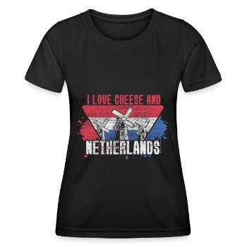 Pays-Bas Blason Idée cadeau - T-shirt sport Femme - noir - Devant - AI Model Female 172 light (172cm)