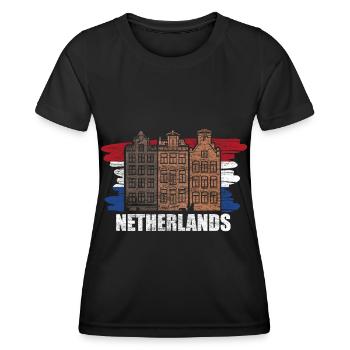 Pays-Bas Oranje origine cadeau - T-shirt sport Femme - noir - Devant - AI Model Female 172 light (172cm)