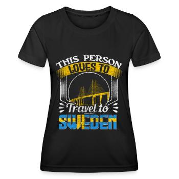 Schweden Herkunft - Frauen Funktions-T-Shirt - Schwarz - Vorne - AI Model Female 172 light (172cm)