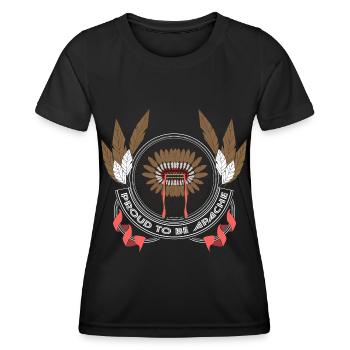 Plumes indiennes indigènes - T-shirt sport Femme - noir - Devant - AI Model Female 172 light (172cm)