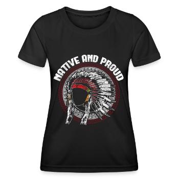 Indianer Nordamerika Hollywood Geschenk - Frauen Funktions-T-Shirt - Schwarz - Vorne - AI Model Female 172 light (172cm)