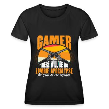 Zombie Apokalypse Untote Spruch - Frauen Funktions-T-Shirt - Schwarz - Vorne - AI Model Female 172 light (172cm)