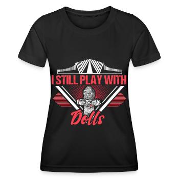 Poupée vaudou disant idée cadeau - T-shirt sport Femme - noir - Devant - AI Model Female 172 light (172cm)