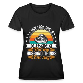 Cadeau de partenariat de mariage gay - T-shirt sport Femme - noir - Devant - AI Model Female 172 light (172cm)