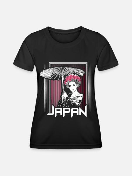 Japan Sakura Japaner - Frauen Funktions-T-Shirt - Schwarz