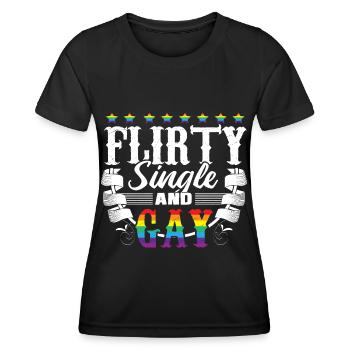 Gay Single Love Gift Idea - Women's Functional T-Shirt - black - Front - AI Model Female 172 light (172cm)