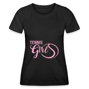 Tennis fille tennis-balle pour joueuse de tennis - T-shirt sport Femme - noir - Devant - AI Model Female 172 light (172cm)