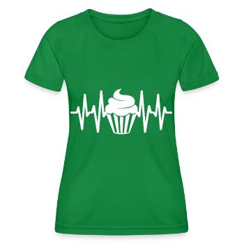 Cupcake Love Cake Heartbeat - T-shirt sport Femme - vert - Devant - AI Model Female 172 dark (172cm)