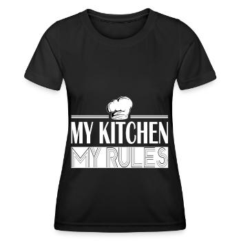 Chef My Kitchen My Rules Cook Gift - Women's Functional T-Shirt - black - Front - AI Model Female 172 light (172cm)
