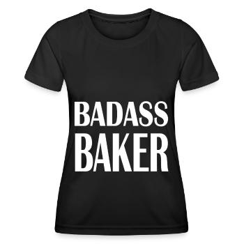 Bäcker Badass Baker Backen Hobbybäcker Geschenk - Frauen Funktions-T-Shirt - Schwarz - Vorne - AI Model Female 172 light (172cm)