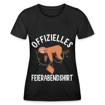 Faultier Endlich Chillen FEIERABENDSHIRT Geschenk - Frauen Funktions-T-Shirt - Schwarz - Vorne - AI Model Female 172 light (172cm)
