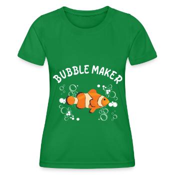 Bubble Maker Clownfisch Aquarium Fisch - Frauen Funktions-T-Shirt - Kelly Green - Vorne - AI Model Female 172 dark (172cm)