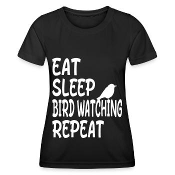 Repeat Birdwatching Birdwatcher Gift Idea - Women's Functional T-Shirt - black - Front - AI Model Female 172 light (172cm)