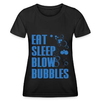 Essen Schlaf Blasen Sprudeln Aquarienliebhaber - Frauen Funktions-T-Shirt - Schwarz - Vorne - AI Model Female 172 light (172cm)