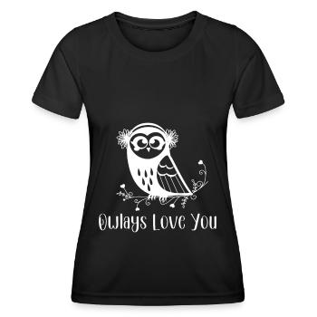Owlays Love You - Propriétaires et amoureux des hiboux - T-shirt sport Femme - noir - Devant - AI Model Female 172 light (172cm)
