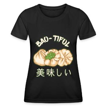 Bao Bun Funny Dim Sum Bao - Tiful Asian Food - Women's Functional T-Shirt - black - Front - AI Model Female 172 light (172cm)