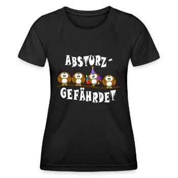 ABSTURZGEFÄHRDET - Frauen Funktions-T-Shirt - Schwarz - Vorne - AI Model Female 172 light (172cm)