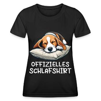 Offizielles Schlafshirt Beagle Beaglebesitzer - Frauen Funktions-T-Shirt - Schwarz - Vorne - AI Model Female 172 light (172cm)