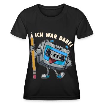 Kassette ich war dabei Bleistift Bandsalat 80er - Frauen Funktions-T-Shirt - Schwarz - Vorne - AI Model Female 172 light (172cm)