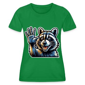 Raton laveur - T-shirt sport Femme - vert - Devant - AI Model Female 172 dark (172cm)