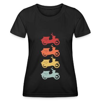 Moto Schwalbe Vintage - T-shirt sport Femme - noir - Devant - AI Model Female 172 light (172cm)