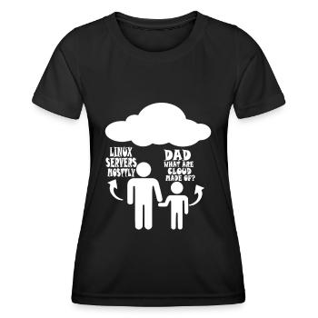 Serveur Linux principalement - T-shirt sport Femme - noir - Devant - AI Model Female 172 light (172cm)