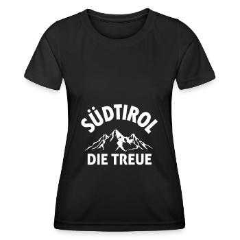 Südtirol Treue Bergwandern Winterurlaub - Frauen Funktions-T-Shirt - Schwarz - Vorne - AI Model Female 172 light (172cm)