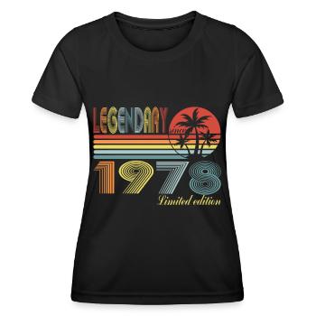 Légendaire depuis 1978 - 42e cadeau d'anniversaire - T-shirt sport Femme - noir - Devant - AI Model Female 172 light (172cm)